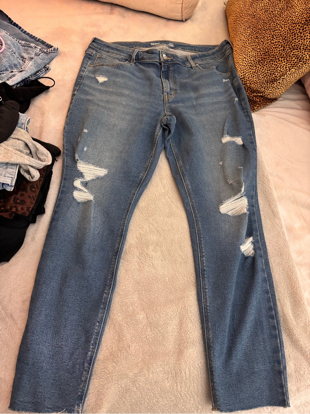 Classic Blue Distressed Women's Jeans